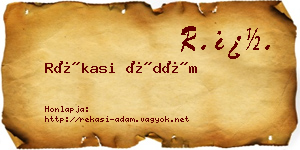 Rékasi Ádám névjegykártya